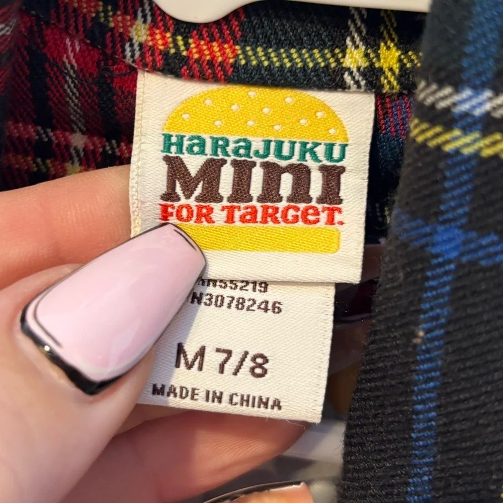Harajuku Mini Target‎ Girls Green Red Plaid Jacket Blazer Uniform Lined